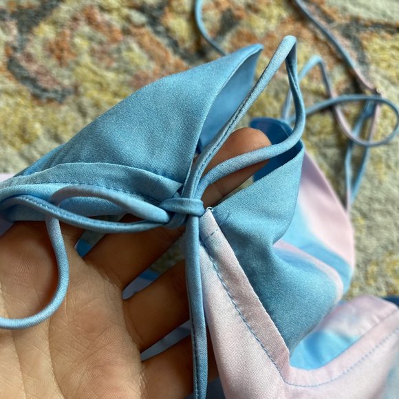 Never Worn - Revolve Super Down Isla Top XS - Tie Dye Pink and Blue XS - Picture 4 of 7